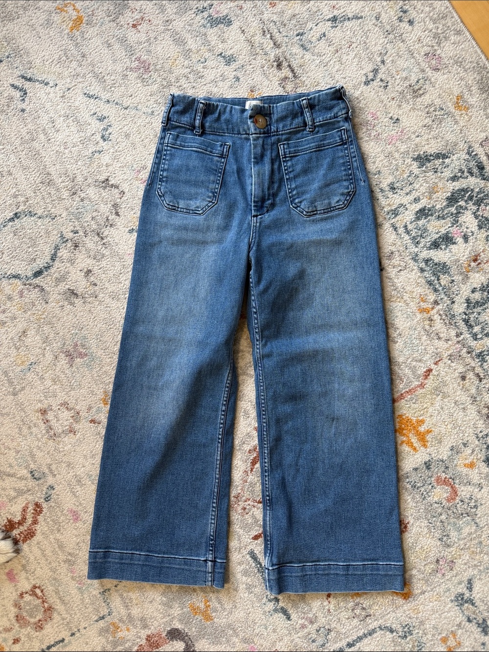 Maeve Wide-Leg Jeans in Dark Blue Wash